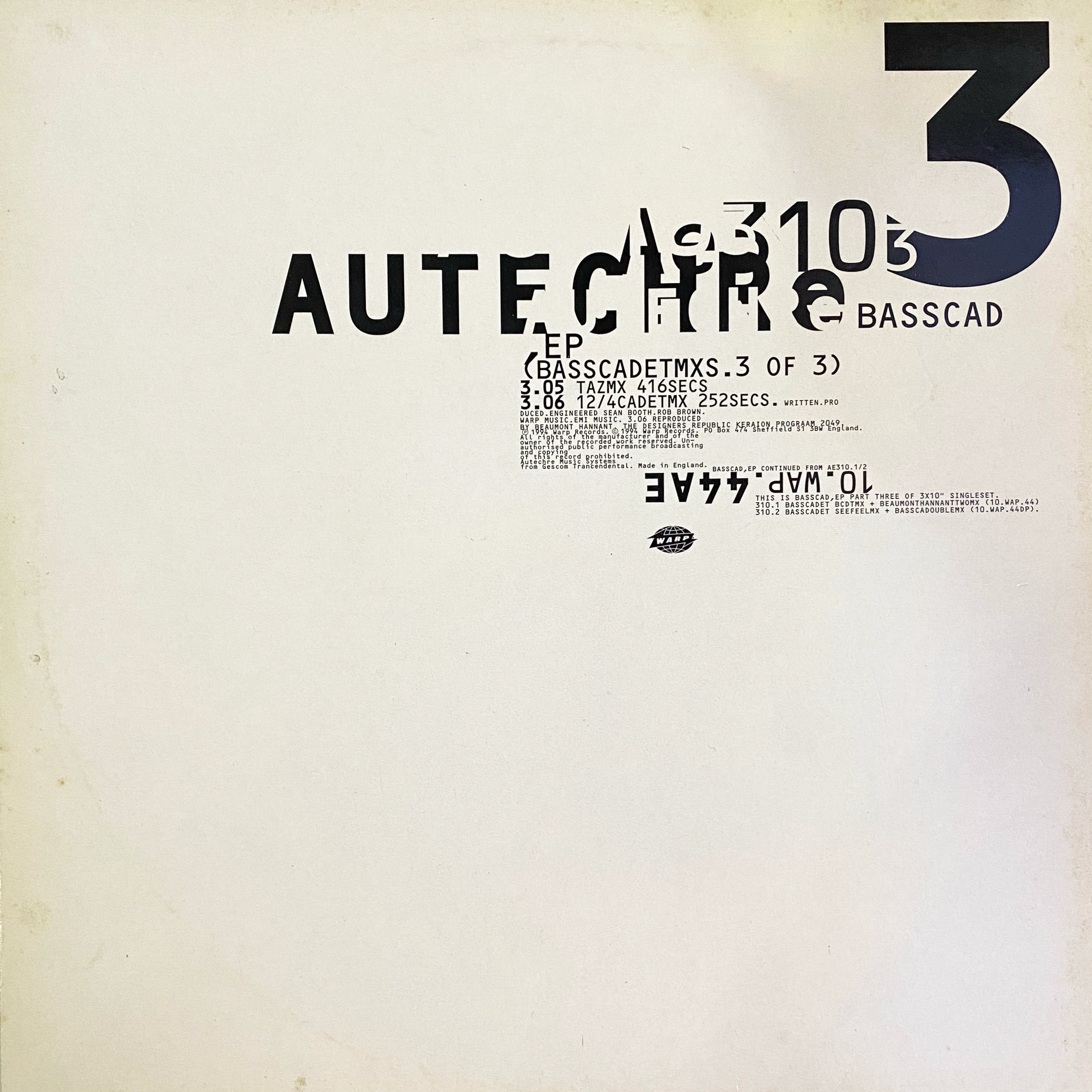Autechre – Basscad,EP (Basscadetmxs.3 Of 3)