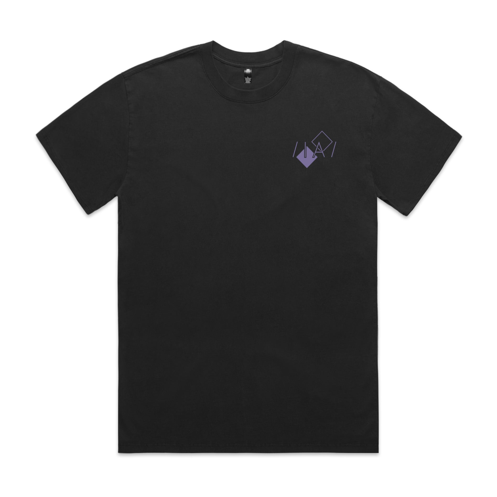 Inverted Audio Heavy Faded T-Shirt (Black & Lavender)