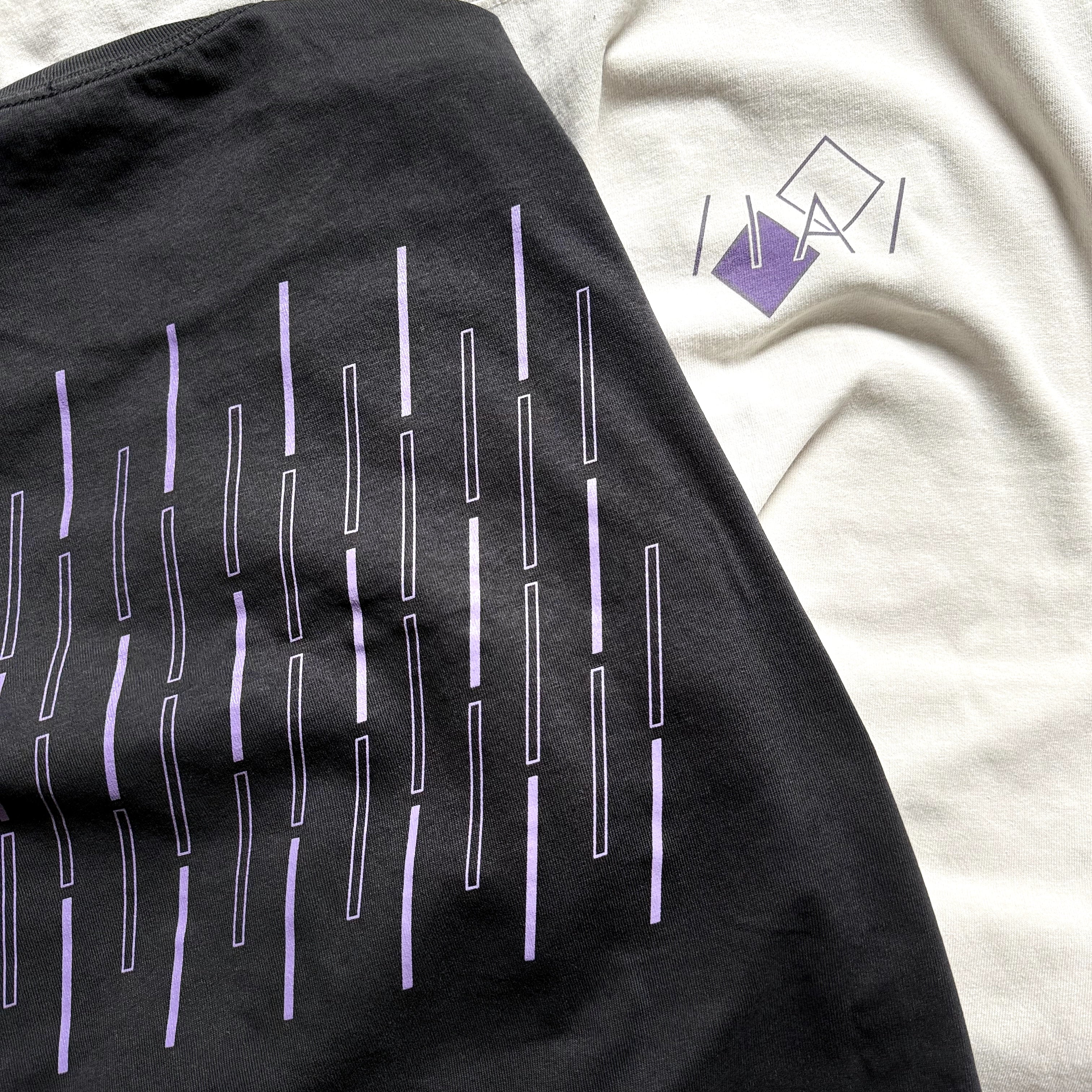 Inverted Audio Heavy Faded T-Shirt (Black & Lavender)