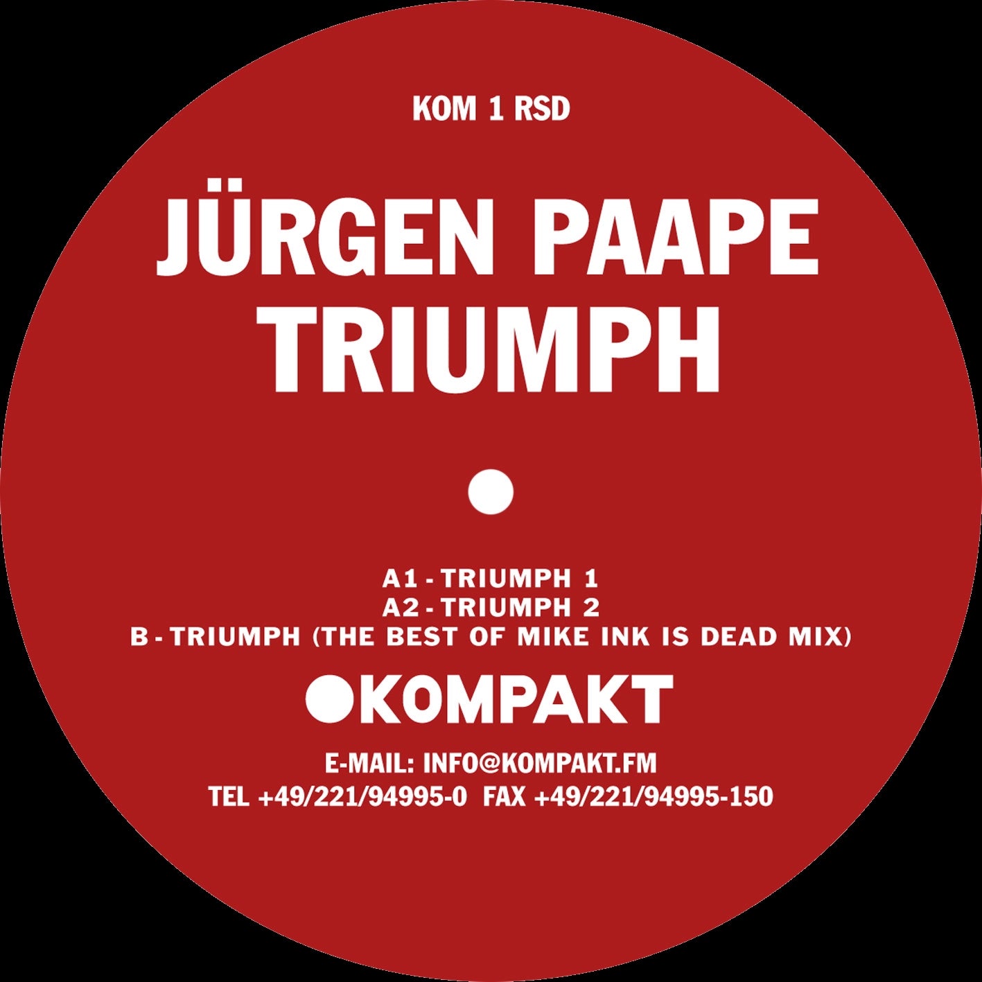 Jürgen Paape – Triumph [Kompakt] (Vinyl, EP)