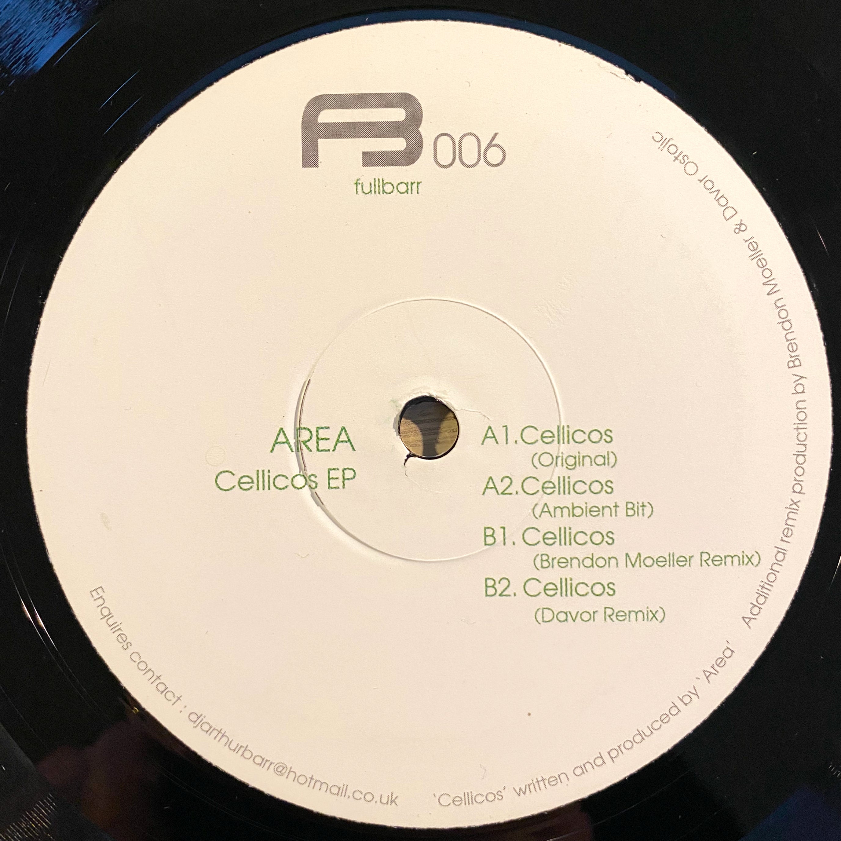Area – Cellicos EP - Inverted Audio Record Store