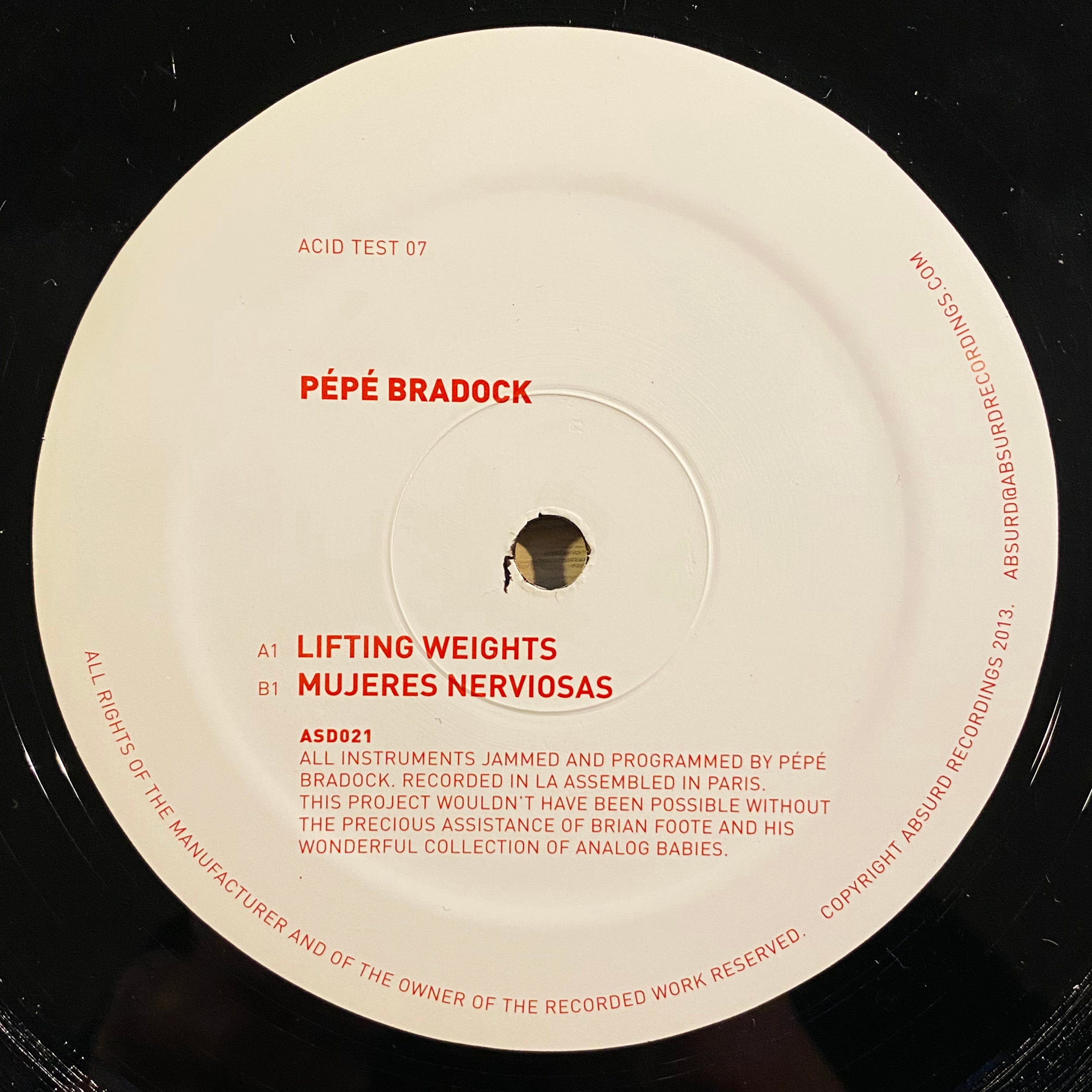 Pépé Bradock – Acid Test 07 - Inverted Audio Record Store