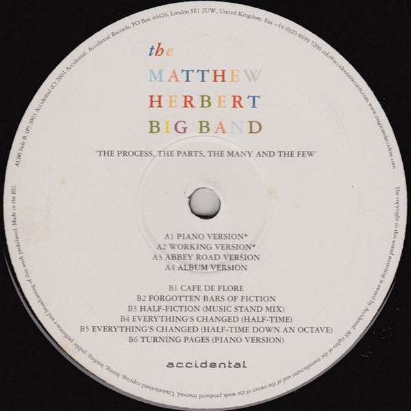 The Matthew Herbert Big Band – The Process, The Parts, The Many And The Few - Inverted Audio Record Store