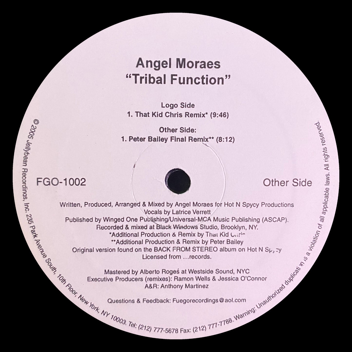 Angel Moraes ‎– Tribal Function (Remixes)