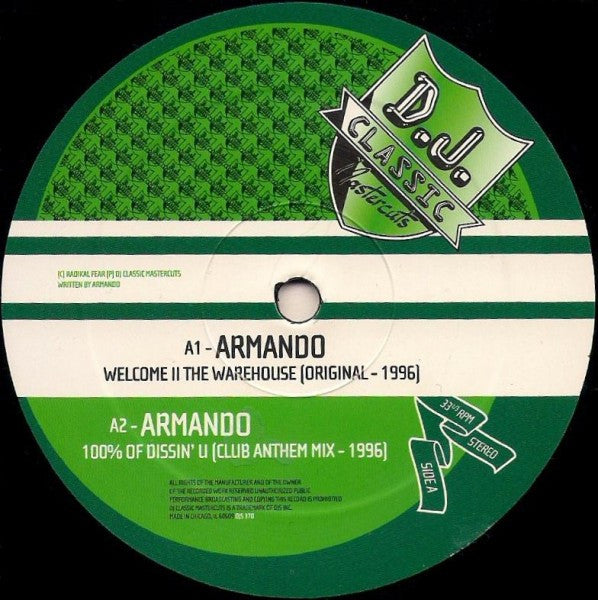 Armando / Dub Poets – Welcome II The Warehouse / 100% Of Dissin' U / Blak & Whit