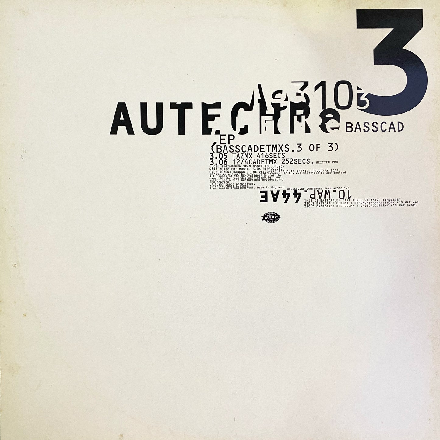 Autechre – Basscad,EP (Basscadetmxs.3 Of 3)