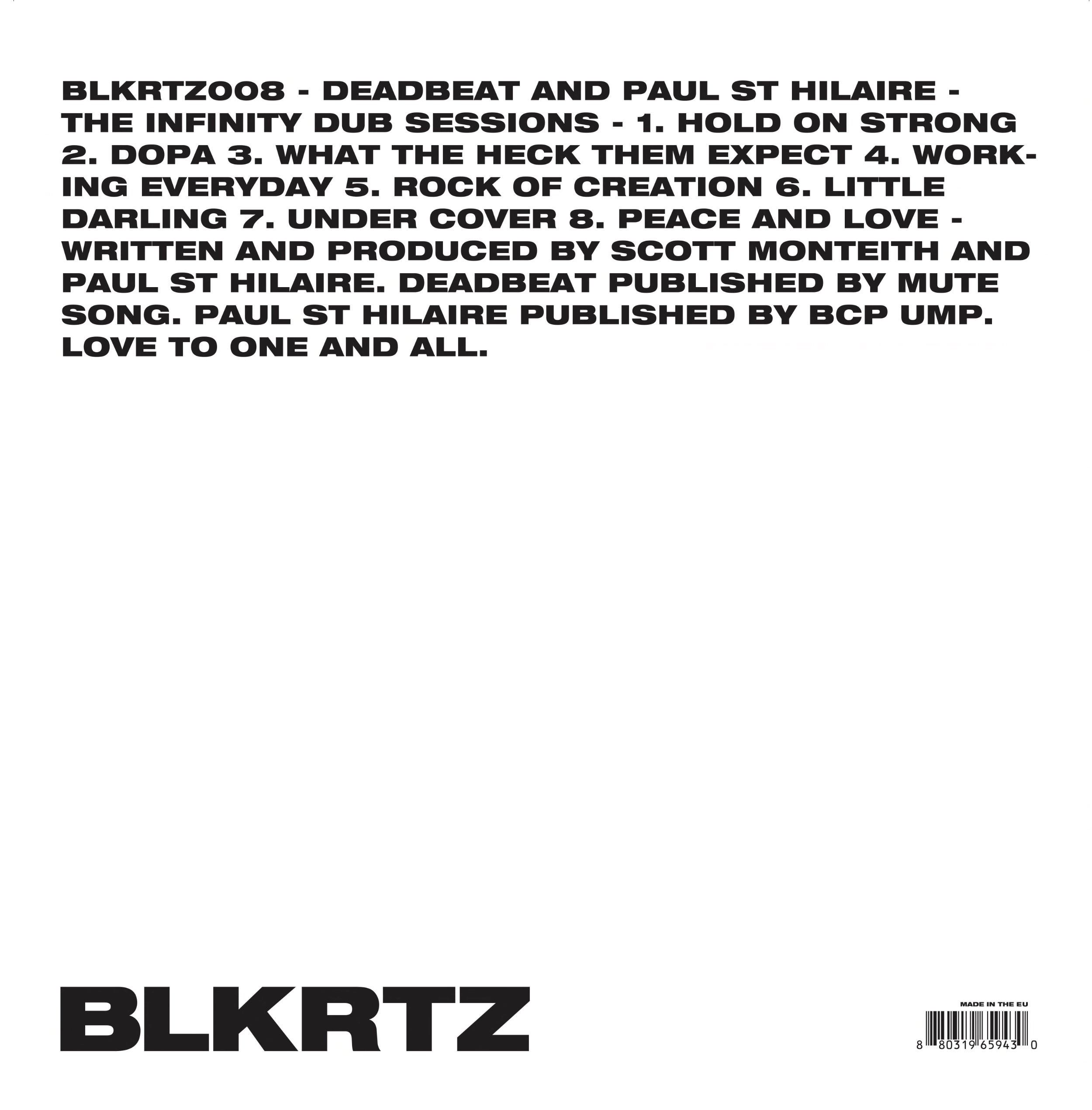 Deadbeat And Paul St Hilaire - The Infinity Dub Sessions