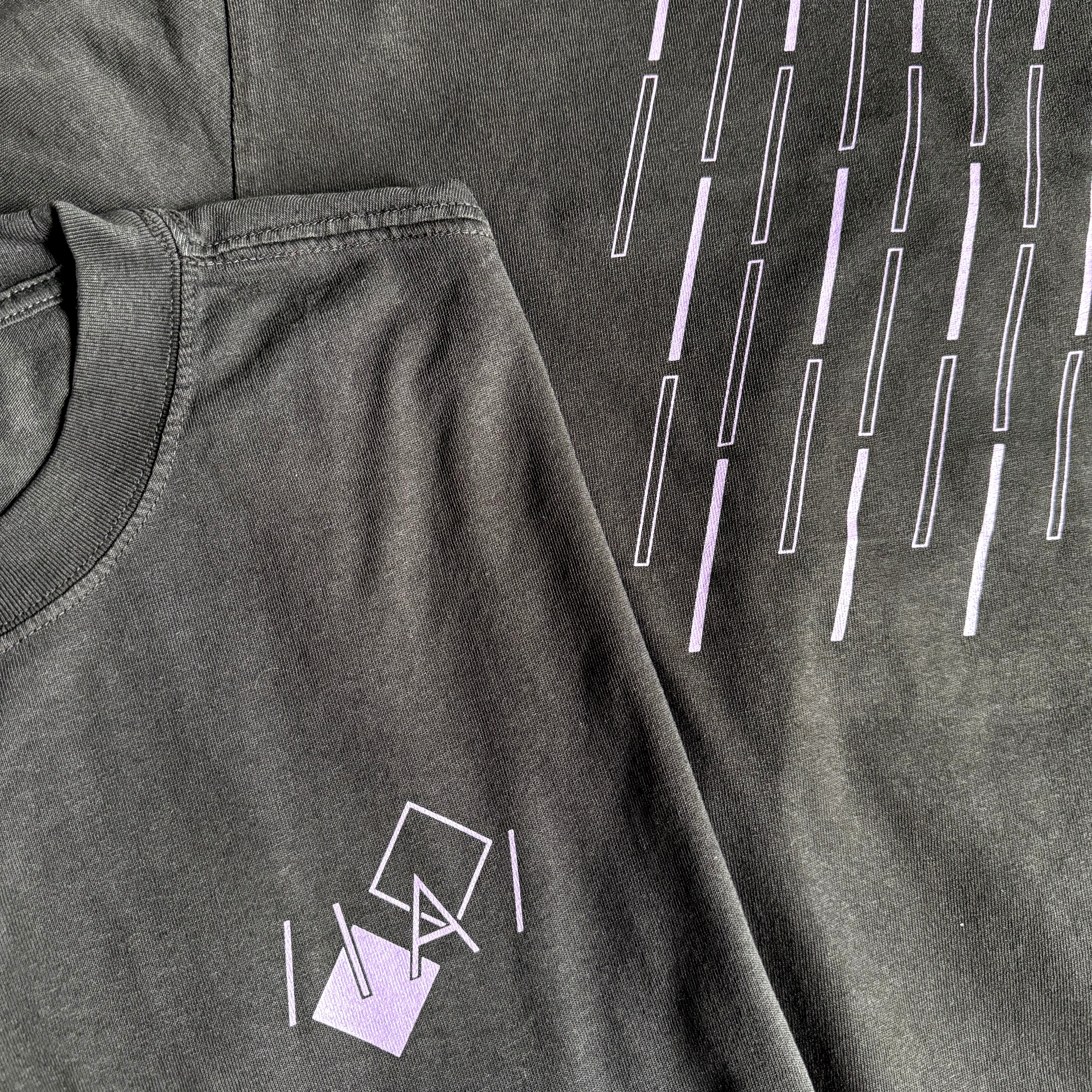 Inverted Audio Heavy Faded T-Shirt (Black & Lavender)