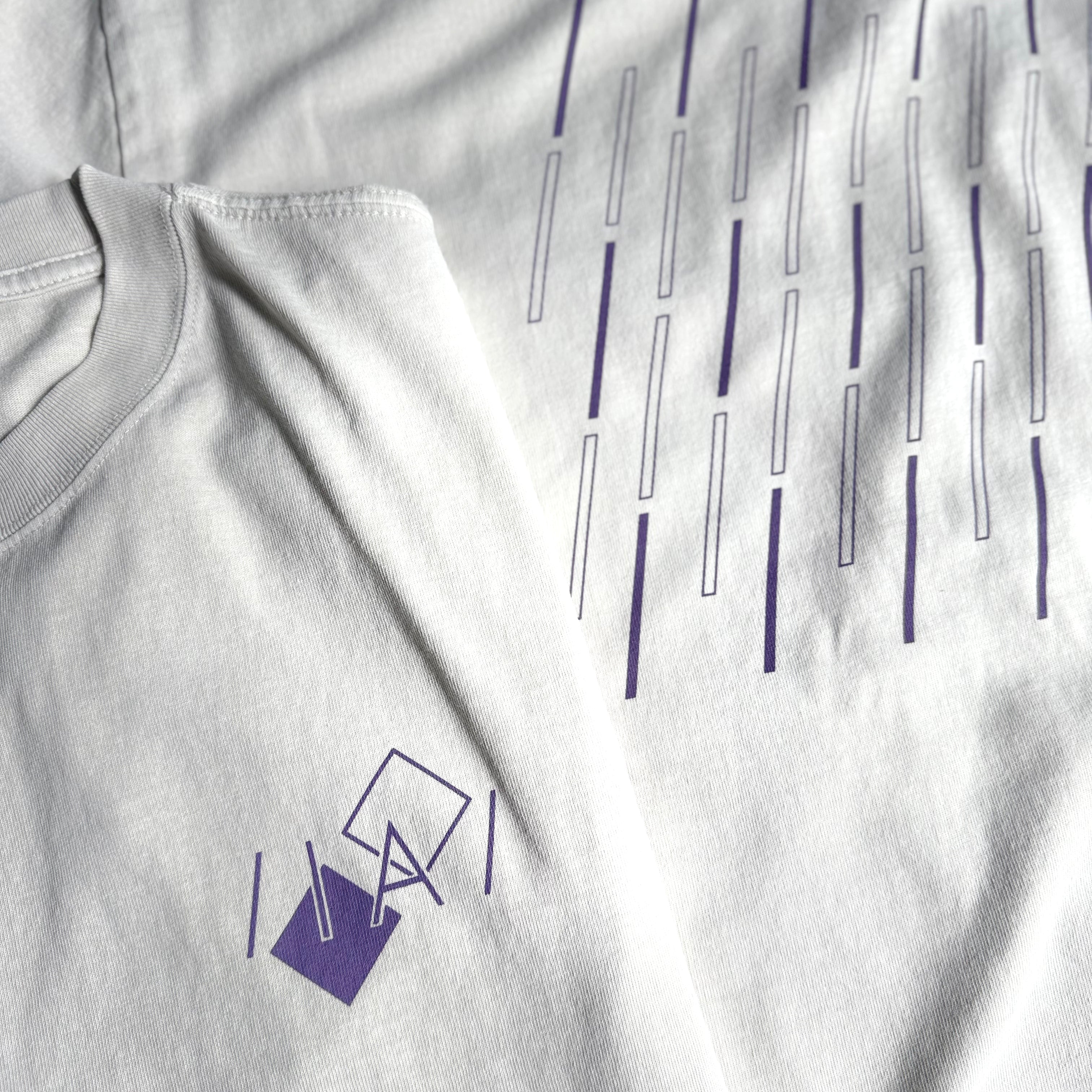 Inverted Audio Heavy Faded T-Shirt (Bone & Lavender)