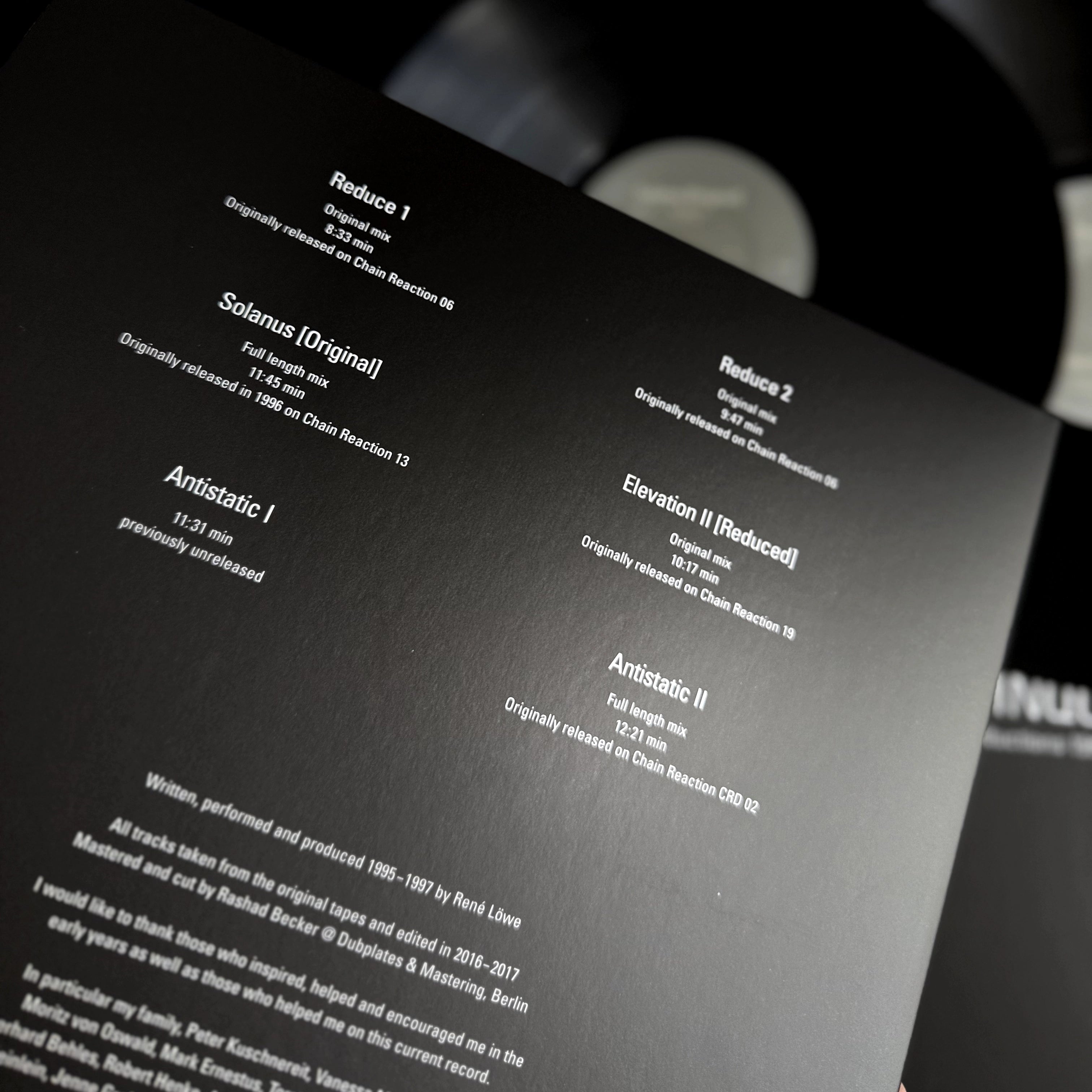 Vainqueur - Reductions 1995–1997 Track list