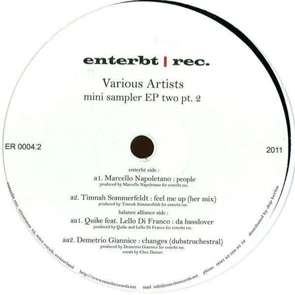 Various Artists – Mini Sampler EP Two Pt. 2 (Marcello Napoletano, Timnah Sommerfeldt, Demetrio Giannice)
